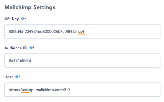 Mailchimp Settings in New Mode