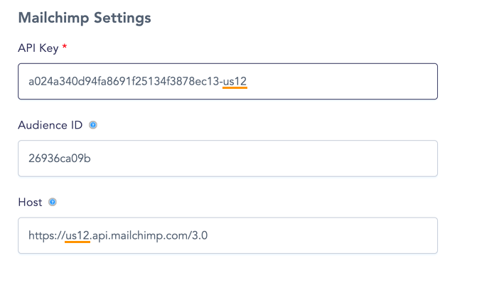 Mailchimp Settings