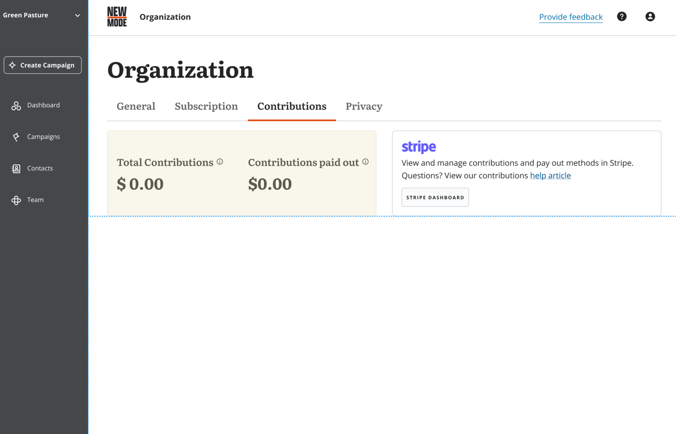 How do New/Mode Contributions work?